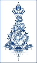 Jagua Henna neptattoo- Bloemen en waterlelie- Carnaval-Tijdelijke plak tattoo-Nep tatoeage-FST246