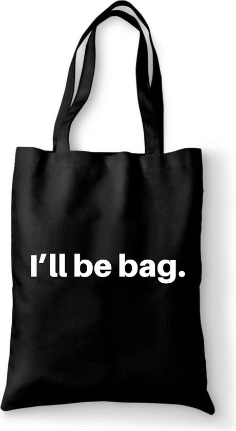 Mening ik luister naar muziek zonlicht Katoenen tas - I'll be bag - tas zwart katoen - tas met de tekst - tassen -  tas met... | bol.com