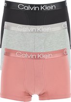 Calvin Klein trunks (3-pack) - heren boxers kort - zwart - grijs en oudroze -  Maat: M