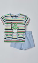 Woody pyjama baby meisjes - multicolor gestreept - krokodil - 221-3-PSG-S/910 - maat 80
