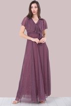 HASVEL-Misty Roze Maxi jurk Dames - Maat S-Galajurk-Avondjurk-HASVEL-Rose Maxi Dress Women - Size S-Prom Dress-Evening Dress