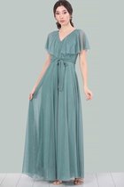 HASVEL-Groen Maxi jurk Dames - Maat L-Galajurk-Avondjurk-HASVEL-Green Maxi Dress Women - Size L-Prom Dress-Evening Dress