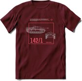 Stug 3 Tank Destroyer leger T-Shirt | Unisex Army Tank Kleding | Dames / Heren Tanks ww2 shirt | Blueprint | Grappig bouwpakket Cadeau - Burgundy - M