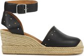 Unisa Espadrilles Dames / Instappers / Damesschoenen - Leer - Cursal - Zwart - maat 41