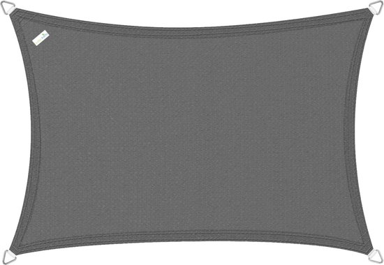 Buitenkado schaduwdoek rechthoek 2,5x4 m - HDPE/RVS - antraciet
