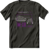 M18 Hellcat leger T-Shirt | Unisex Army Tank Kleding | Dames / Heren Tanks ww2 shirt | Blueprint | Grappig bouwpakket Cadeau - Donker Grijs - L