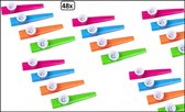 48x Kazoo Muziekinstrument assortie kleuren - Muziek instrument fun uitdeel