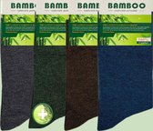 green-goose® Bamboe Sokken Luxe Donker | Maat 43-46 | 4 Paar Gemengde Kleuren | Zacht en Ademend