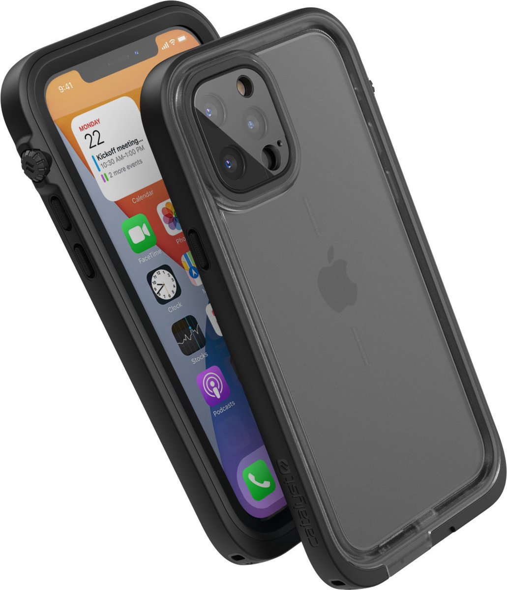 Apple iPhone 12 Hoesje - Catalyst - Total Protection Serie - Hard Kunststof Backcover - Zwart - Hoesje Geschikt Voor Apple iPhone 12