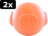 2x LATEX BAL VARKEN ORANJE 6,5CM