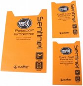 paspoort/creditcard beschermer oranje 3-delig