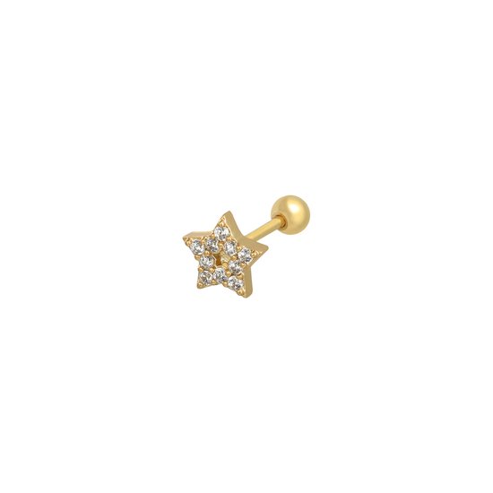 Dottilove - Piercing - Star - Zirkonia - Goudkleurig - Helix - 13 mm - Copper