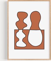 A4 Formaat - Terracotta Duo - Abstract Art Poster