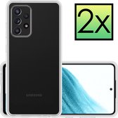 Samsung Galaxy A53 Hoesje Back Cover Siliconen Case Hoes - Transparant - 2x