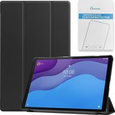 Case2go - Tablet hoes & Screenprotector geschikt voor Lenovo Tab M10 (TB-X306F) - 10.1 Inch - Auto Wake/Sleep functie - Zwart