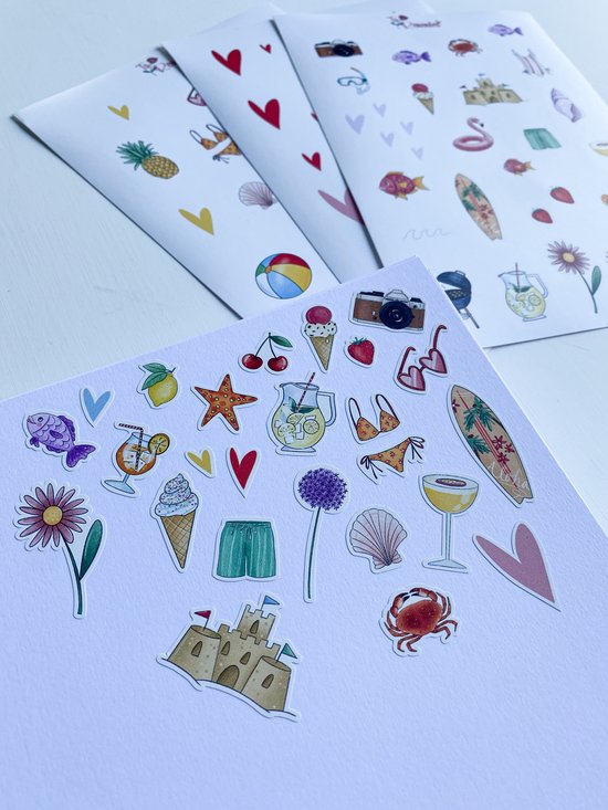 Bullet journal stickers 88 zomer contour stickers stickers