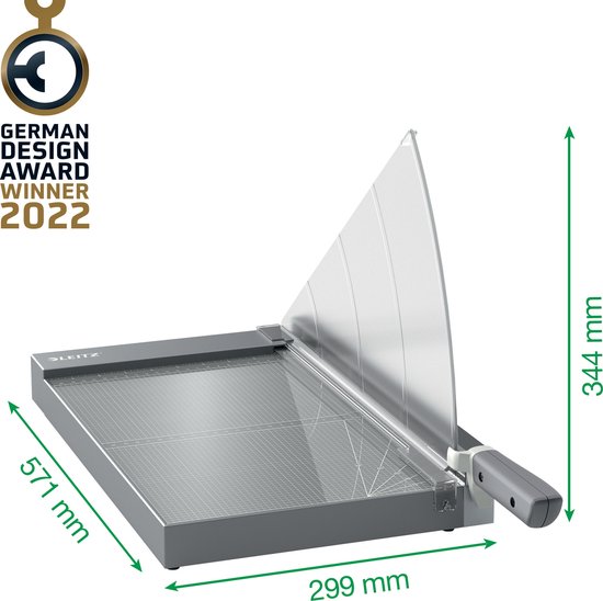 Table de découpe Leitz Precision Office Pro A4+ avec protection des couteaux pour le bureau - Coupe jusqu'à 25 feuilles A4 - Anthracite