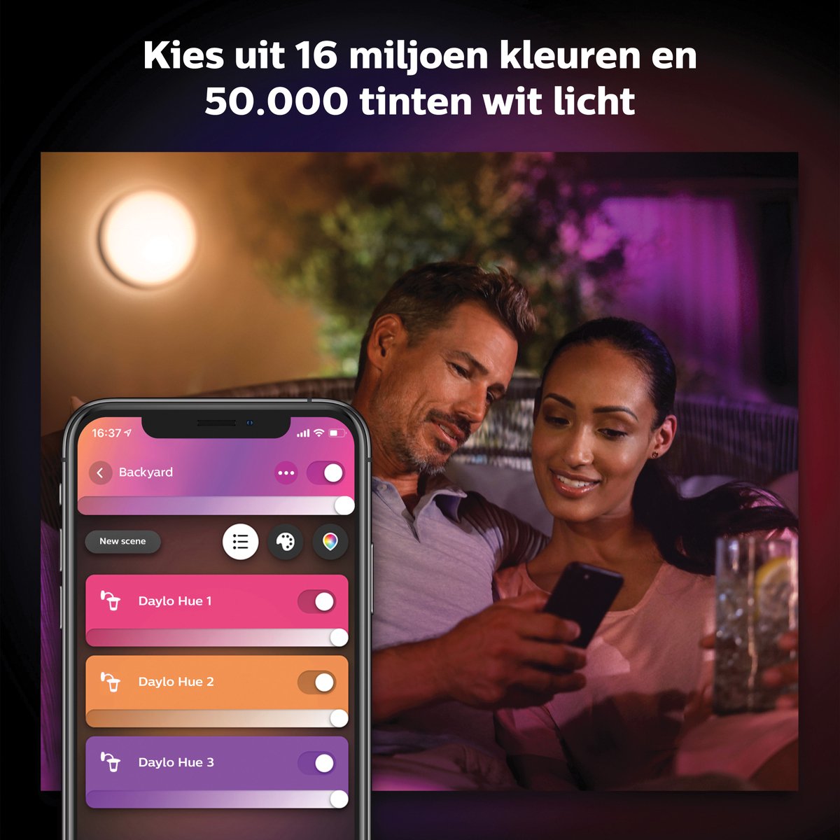 Philips Hue Daylo muurlamp - wit en gekleurd licht - zwart — afbeelding 3