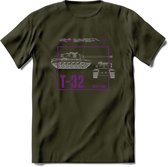 T32 Heavy tank leger T-Shirt | Unisex Army Tank Kleding | Dames / Heren Tanks ww2 shirt | Blueprint | Grappig bouwpakket Cadeau - Leger Groen - M