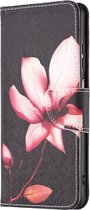 Zwart bloem agenda wallet book case hoesje Samsung Galaxy A13