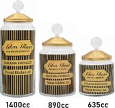 Eurostockdeals - Set de bocaux de conservation en Verres - Couvercle doré - Collection Diamond - 3 pièces
