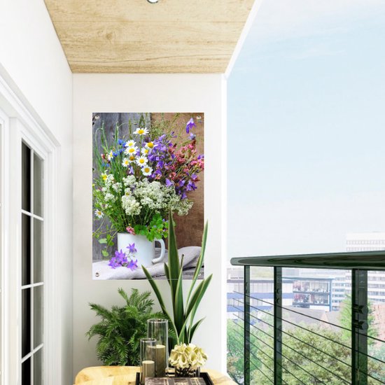 Poster de jardin Bouquet de Fleurs sauvages | 40 x 60 cm | Décoration murale Extérieur | Peinture de Jardin