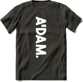 A'Dam Amsterdam T-Shirt | Souvenirs Holland Kleding | Dames / Heren / Unisex Koningsdag shirt | Grappig Nederland Fiets Land Cadeau | - Donker Grijs - L