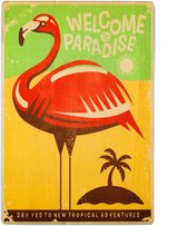 Spreukbord - Welcome To Paradise - Hout - Vintage - Retro - Bord - Tekstbord - Wandbord - Wanddecoratie - Muurdecoratie - Cafe - Bar - Man - Cave