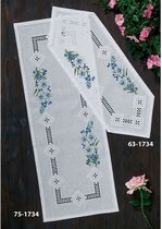 Hardanger-  en borduurpakket  loper met bloemen permin 75-1734