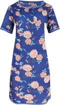 Dames nachthemd korte mouw kleurrijke bloemenprint XL 42-44 blauw/roze