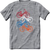 Amsterdam Bike City T-Shirt | Souvenirs Holland Kleding | Dames / Heren / Unisex Koningsdag shirt | Grappig Nederland Fiets Land Cadeau | - Donker Grijs - Gemaleerd - XL