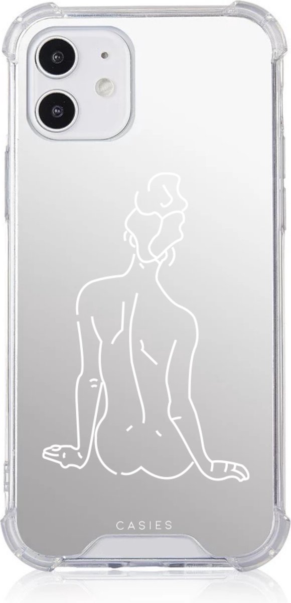 Casies Apple iPhone 12 Mini Mirror case - Anti Shock Hoesje met Spiegel - Abstract design - Back cover met bumpers