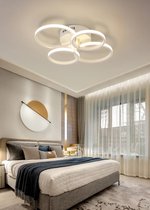 UnicLamps LED - 4 Cirkel Plafondlamp - Wit - Met Afstandsbediening - Smart lamp - Dimbaar Met App - Woonkamerlamp - Moderne lamp - Plafoniere