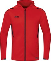 Jako Challenge Hooded Jacket Hommes - Rouge / Zwart | Taille: 3XL