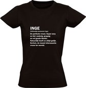 Inge dames t-shirt | verjaardagskado | jarig | verjaardag kado | Cadeau | Zwart