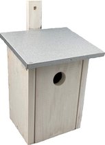 GARDEN SPIRIT Vogelhuisje dak zink - Nestkast 12 x 15 x 24 cm wit