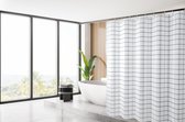 Su.B.dgn Designer Douchegordijn 120x180 polyester badkamer douchegordijn wasbaar met 12 ringen | Witte Streep