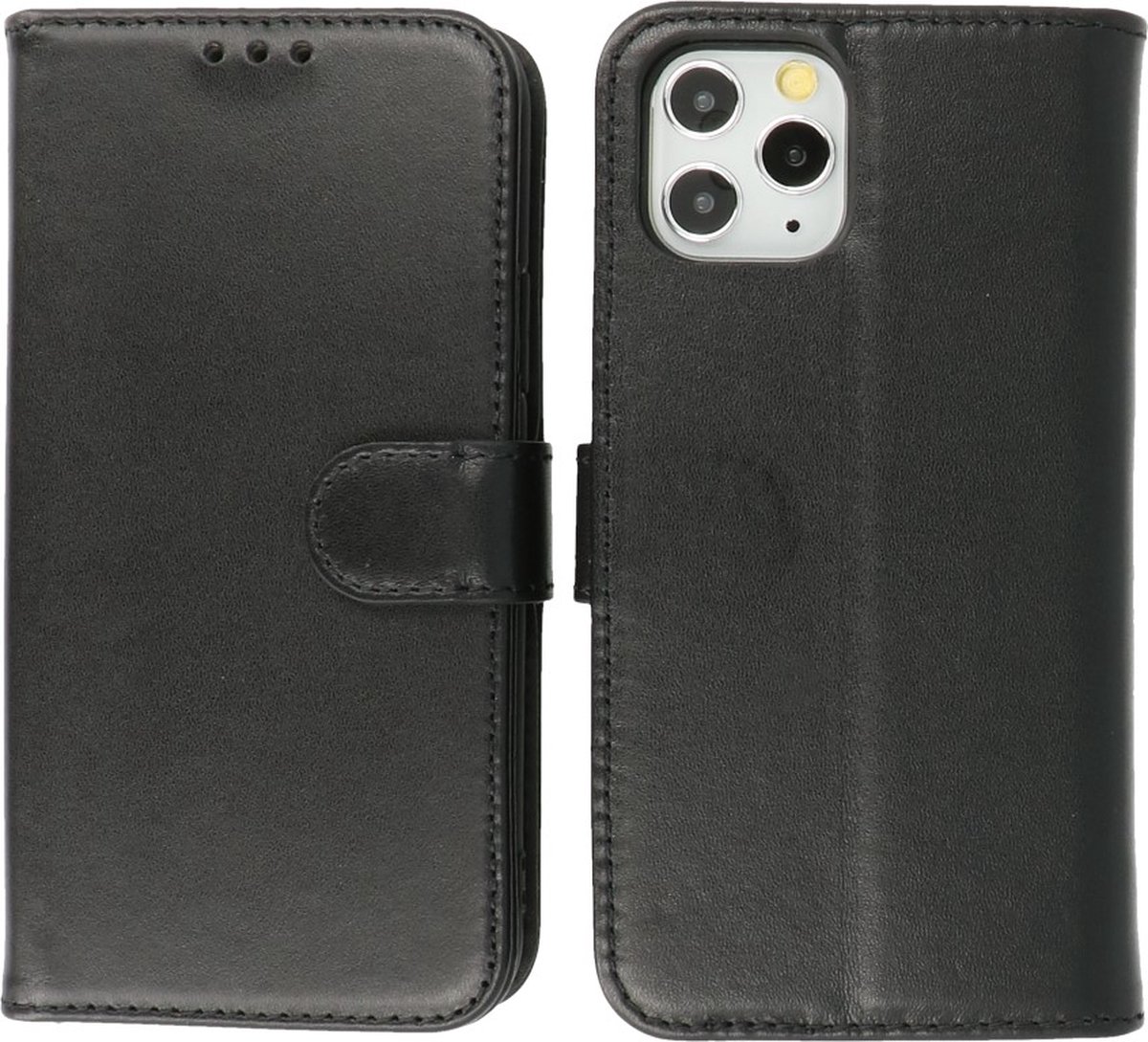 iPhone 11 Pro Hoesje - Echt Lederen Wallet Case Telefoonhoesje - Zwart