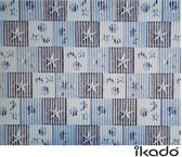 Ikado  Antislipmat op maat, blauw, schelpen en zeesterren  65 x 600 cm