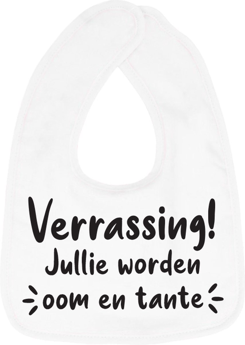 Goedkoopste Hospitrix Slabbetje met tekst Verrassing! Jullie worden oom en tante Wit - Cadeau Zwangerschap - Baby Kwijldoek - Kwijllap - Morslap - Bavette - Bekendmaking - Aankondiging - Aanstaande Moeder - Moederdag