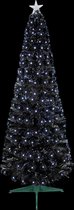 Premier Decorations 150cm Slim Fiber Optic Kerstboom - Zwart + led