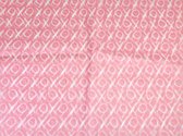 Papier - Zijdevloei - 70x50cm - 20gr/m² - XOXO - roze - 100 vel
