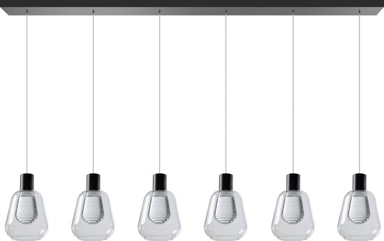 ETH Gary - Suspension - LED intégrée - Faisceau - 6 lumières - Clair