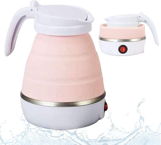 TeaTime Opvouwbare waterkoker - roze - waterkokers - waterkoker klein - elektrisch - 0.6L cadeau geven