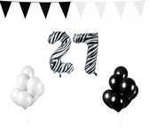 27 jaar Verjaardag Versiering Pakket Zebra