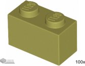 Lego Bouwsteen 1 x 2, 3004 Olijfgroen 100 stuks