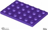 LEGO Plaat 4x6, 3032 Donkerpaars 50 stuks