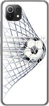 Geschikt voor Xiaomi 11T hoesje - Een illustratie van een voetbal die het doel in gaat - Jongetjes - Meisjes - Kids - Siliconen Telefoonhoesje