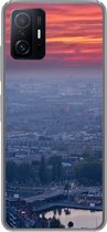 Geschikt voor Xiaomi 11T Pro hoesje - Rotterdam - Zonsondergang - Roze - Siliconen Telefoonhoesje