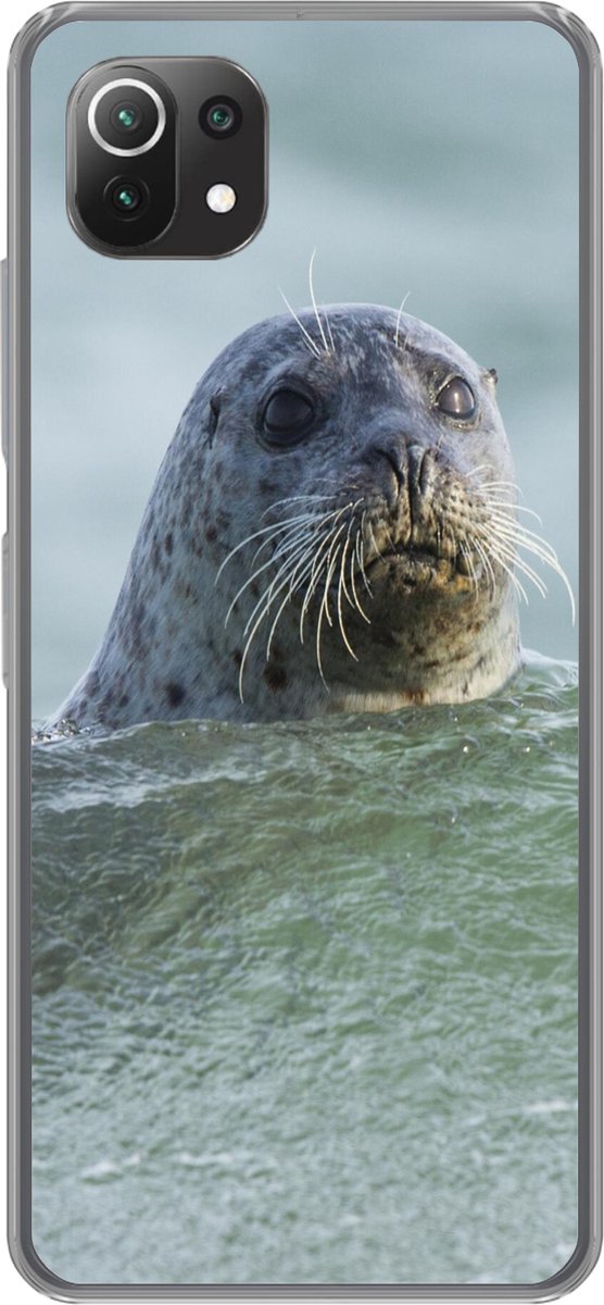 Telefoonhoesje Geschikt voor Xiaomi 11T hoesje - Noordzee - Zeehond - Water - Siliconen Telefoonhoesje Telefoonhoesje